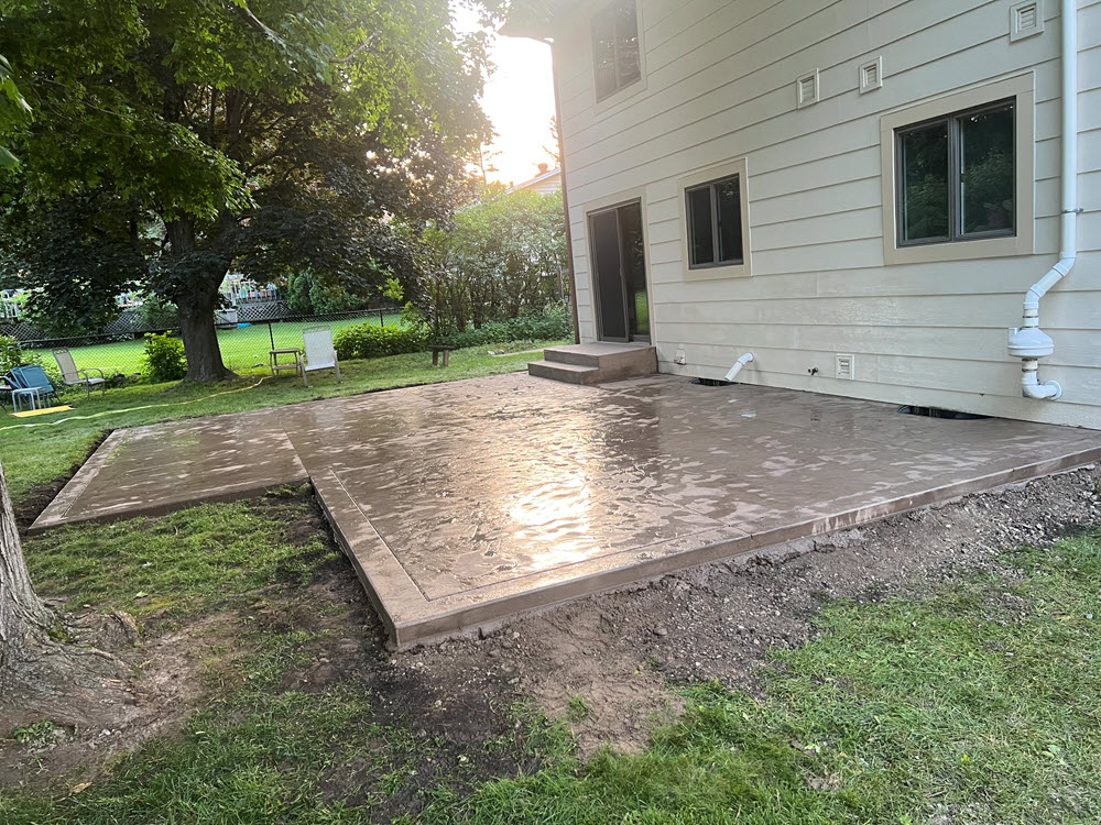 Stamped concrete patio installed in Bloomington by Creative Concrete Inc Stamped concrete patio installed in Bloomington by Creative Concrete Inc