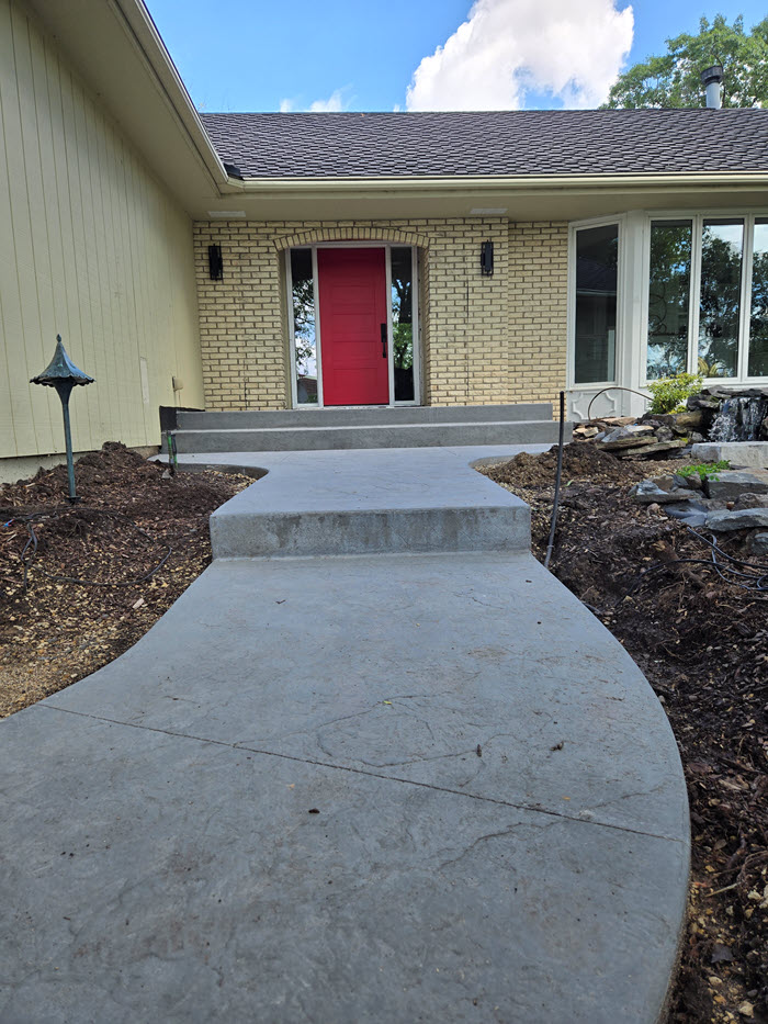Stamped concrete walkway in Plymouth, MN - installed by Creative Concrete Inc