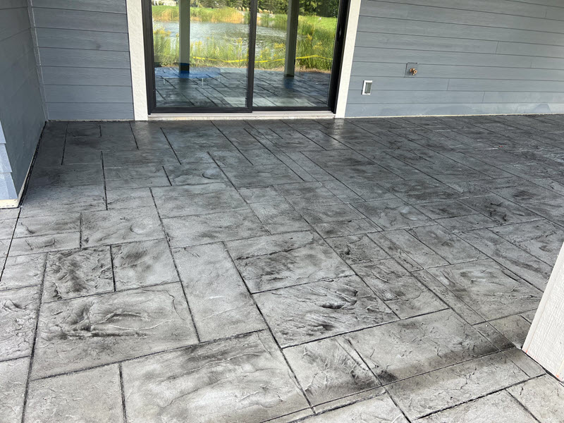 Stamped concrete patio installed in Maple Grove, MN, by Creative Concrete Inc