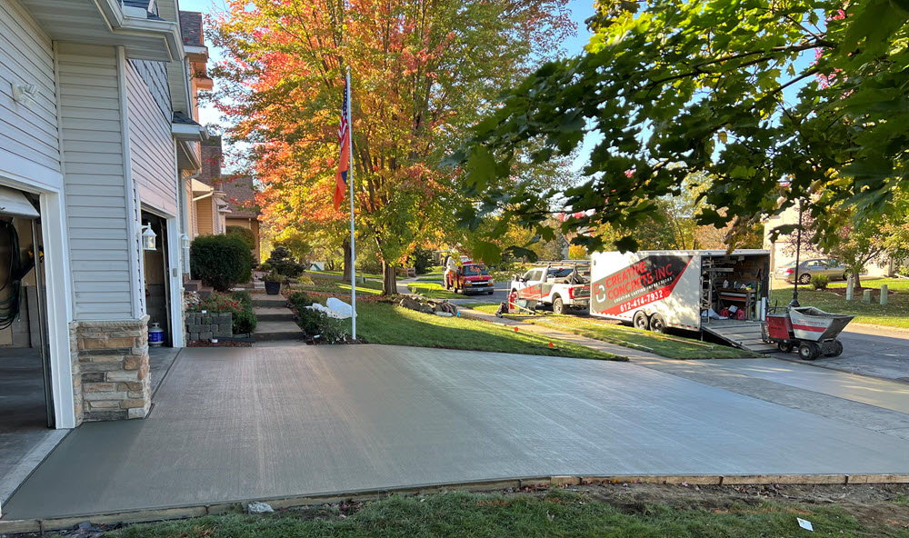 Poured concrete driveway in Champlin MN by Creative Concrete Inc Poured concrete driveway in Champlin MN by Creative Concrete Inc