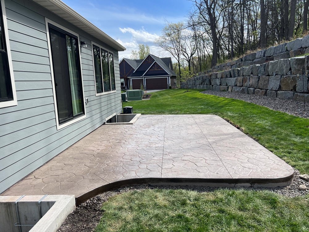 Stamped concrete patio installed in Little Canada, MN, by Creative Concrete, Inc
