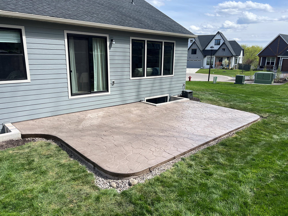 Stamped concrete patio installed in Little Canada, MN, by Creative Concrete, Inc Stamped concrete patio installed in Little Canada, MN, by Creative Concrete, Inc