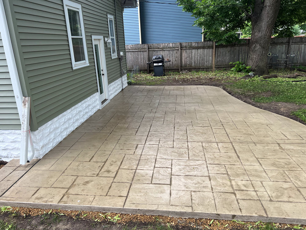 Stampted concrete pation installed in Robbinsdale by Creative Concrete Inc