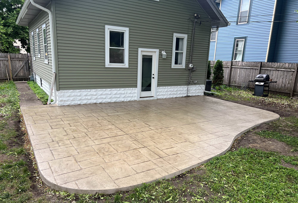 Stampted concrete pation installed in Robbinsdale by Creative Concrete Inc