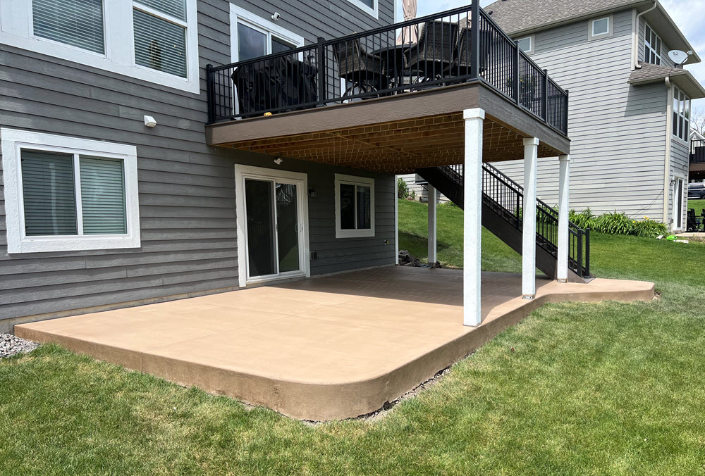 Stamped concrete patio installed in Dayton MN by Creative Concrete Inc