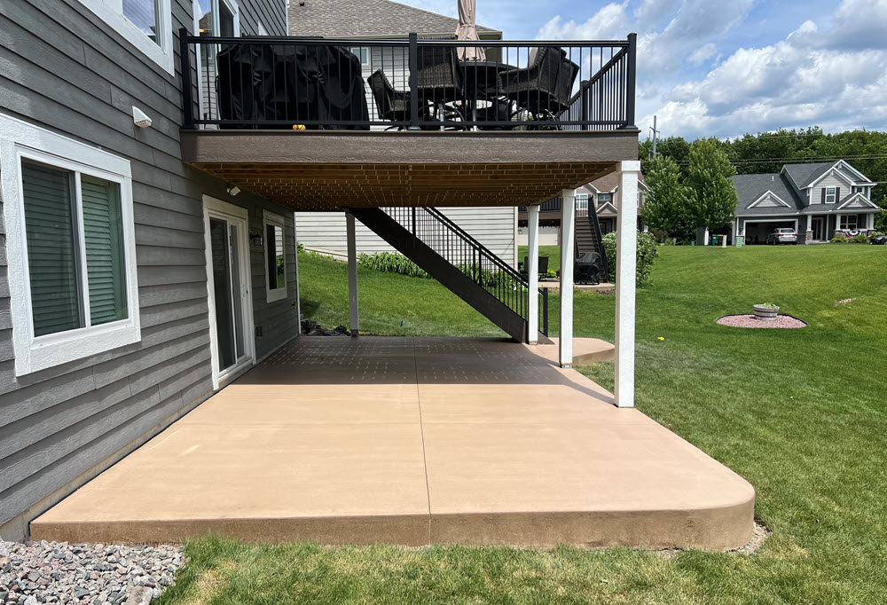Stamped concrete patio installed in Dayton MN by Creative Concrete Inc